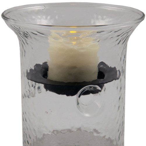 4" Clear Glass Tabletop Hurricane Candle Holder With Candle