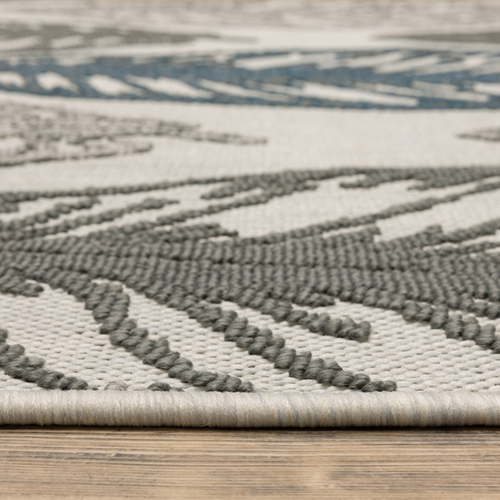 2' X 4' Beige Floral Stain Resistant Indoor Outdoor Area Rug