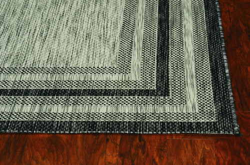 3' X 4' Gray Striped Indoor Outdoor Area Rug