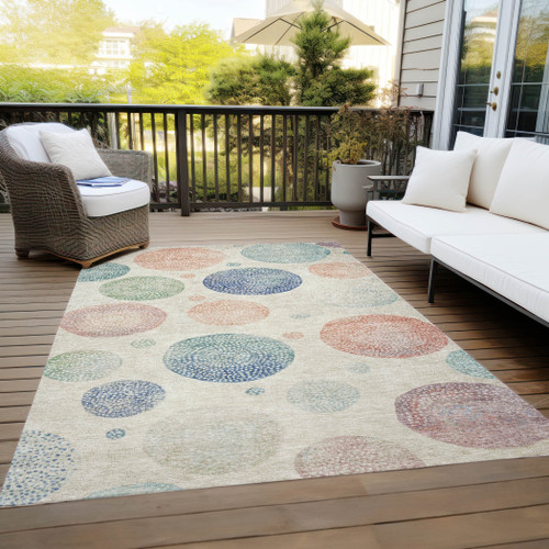 Geometric Washable Indoor Outdoor Area Rug