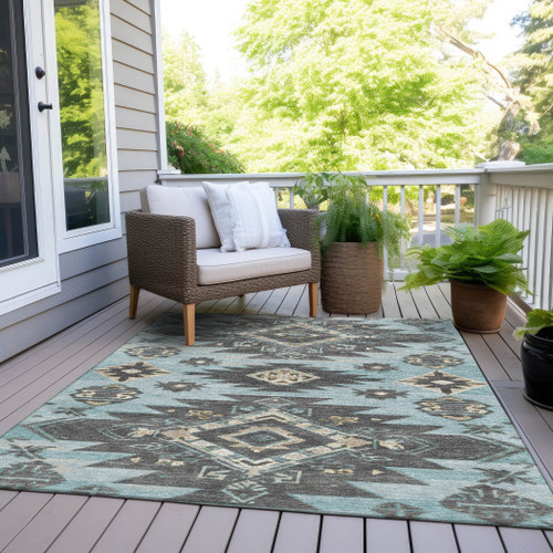 Tribal Washable Indoor Outdoor Area Rug