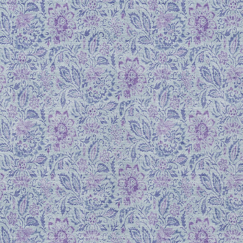 9' X 12' Sky Blue And Purple Floral Washable Indoor Outdoor Area Rug