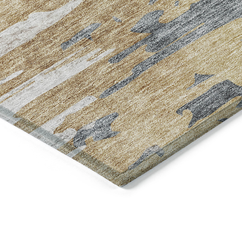 9' X 12' Ivory Charcoal And Silver Abstract Washable Indoor Outdoor Area Rug