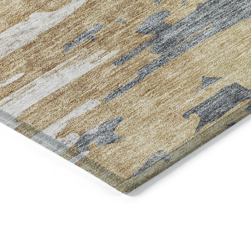 9' X 12' Ivory Charcoal And Silver Abstract Washable Indoor Outdoor Area Rug
