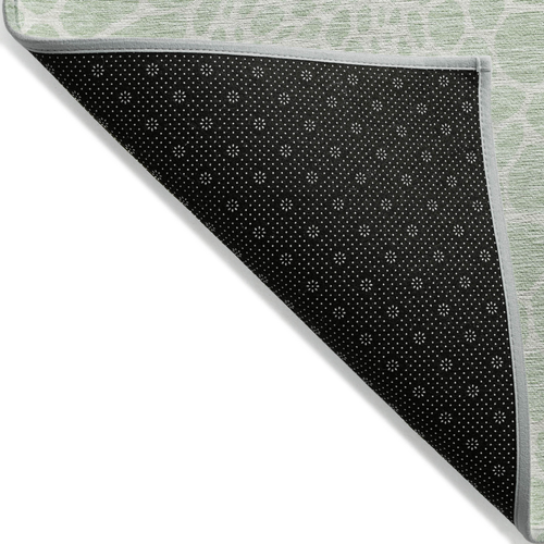 8' X 10' Mint Green And Ivory Geometric Washable Indoor Outdoor Area Rug