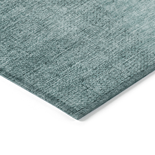 9' X 12' Teal Blue And Aqua Abstract Washable Indoor Outdoor Area Rug