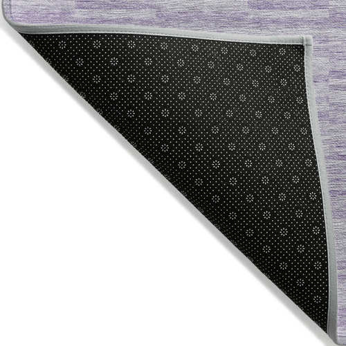 10' X 14' Plum And Purple Striped Washable Indoor Outdoor Area Rug