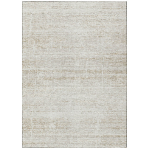 8' X 10' Ivory Beige And Tan Abstract Washable Indoor Outdoor Area Rug