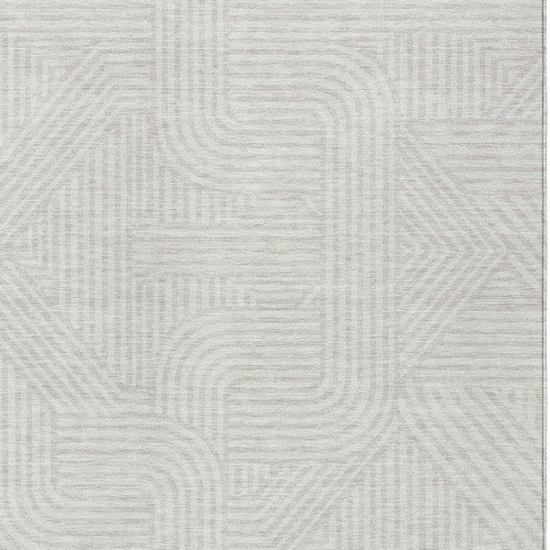 10' X 14' Ivory And Gray Abstract Washable Indoor Outdoor Area Rug - Ivory, Gray