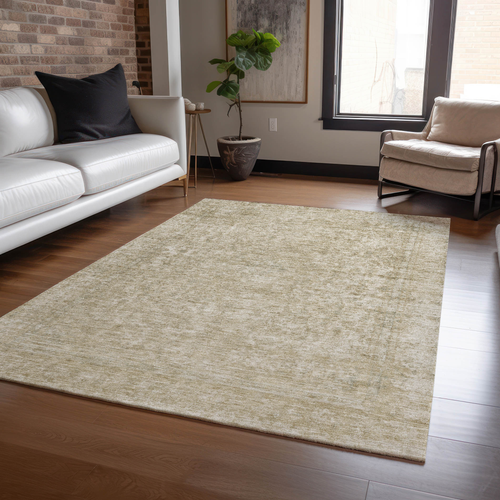 9' X 12' Tan And Beige Abstract Washable Indoor Outdoor Area Rug