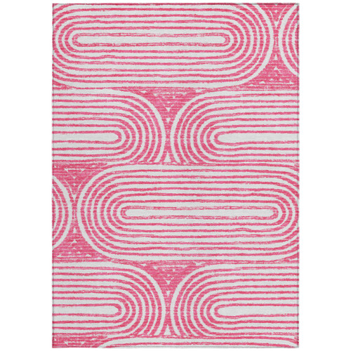 9' X 12' Blush Abstract Washable Non Skid Indoor Outdoor Area Rug