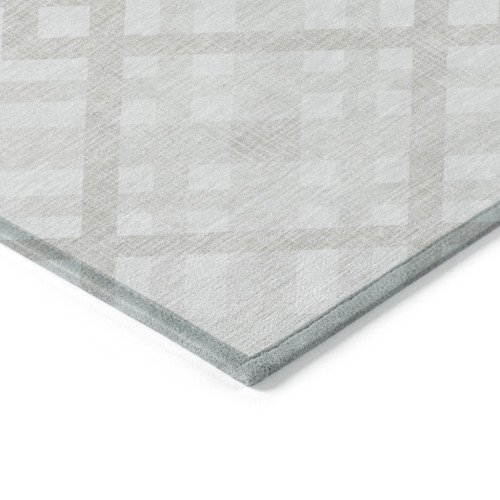 9' X 12' Ivory Beige And Tan Geometric Washable Indoor Outdoor Area Rug