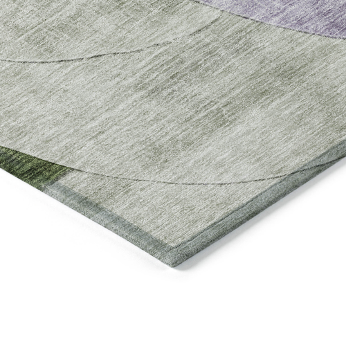 8' X 10' Lavender Purple And Green Geometric Washable Indoor Outdoor Area Rug