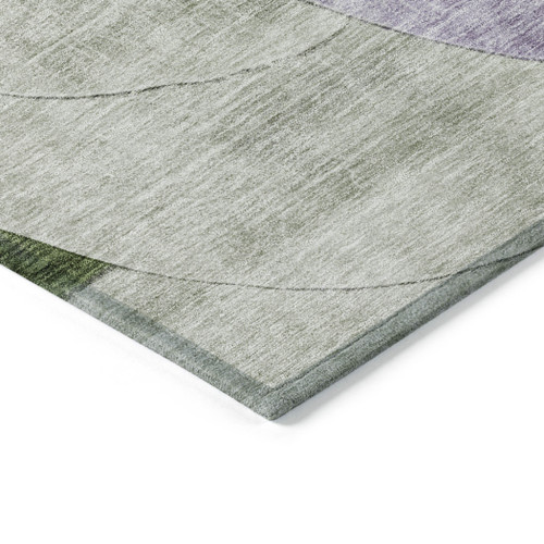 8' X 10' Lavender Purple And Green Geometric Washable Indoor Outdoor Area Rug