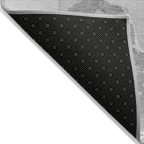 9' X 12' Gray and Ivory Abstract Washable Non Skid Indoor Outdoor Area Rug