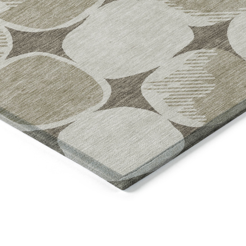 10' X 14' Taupe Beige And Gray Abstract Washable Indoor Outdoor Area Rug