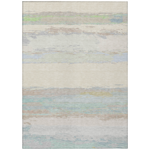 9' X 12' Ivory Abstract Washable Indoor Outdoor Area Rug