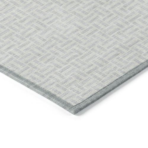 10' X 14' Silver And Gray Geometric Washable Indoor Outdoor Area Rug