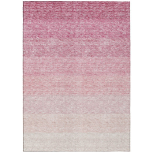 8' X 10' Pink And Ivory Ombre Washable Indoor Outdoor Area Rug