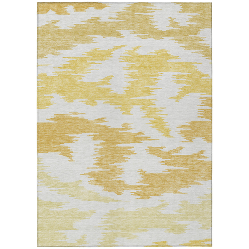 10' X 14' Gold Beige And Wheat Abstract Washable Indoor Outdoor Area Rug