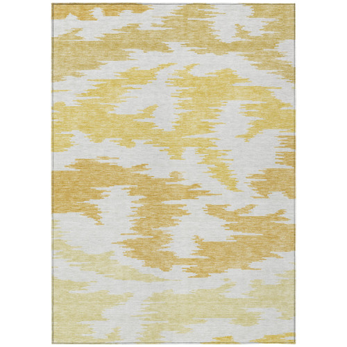 10' X 14' Gold Beige And Wheat Abstract Washable Indoor Outdoor Area Rug