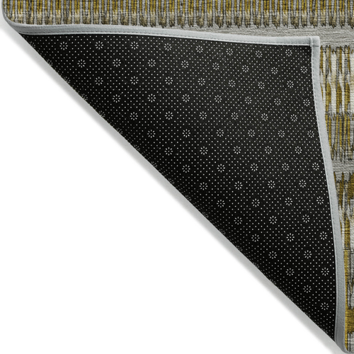 10' X 14' Coffee And Taupe Striped Washable Indoor Outdoor Area Rug