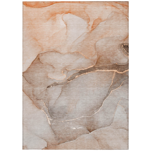 10' X 14' Taupe Abstract Washable Non Skid Indoor Outdoor Area Rug