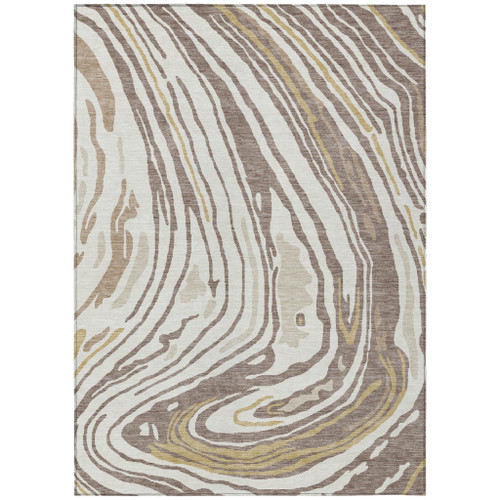 8' X 10' Taupe Brown And Beige Abstract Washable Indoor Outdoor Area Rug Transitional Style - Taupe, Brown, Beige Color