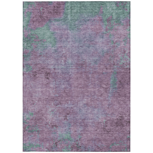 10' X 14' Lavender And Teal Blue Abstract Washable Indoor Outdoor Area Rug