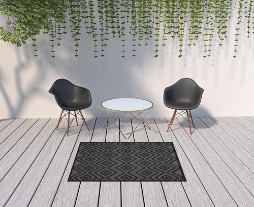 4' X 6' Charcoal Indoor Outdoor Area Rug
