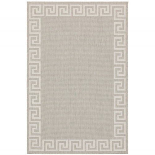 5' X 7' Grey Stain Resistant Indoor Outdoor Area Rug