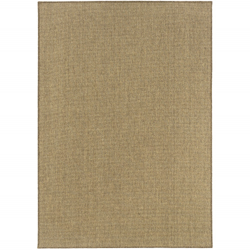 Homeroots Outdoor 4' x 6' Tan Stain Resistant Indoor Outdoor Area Rug