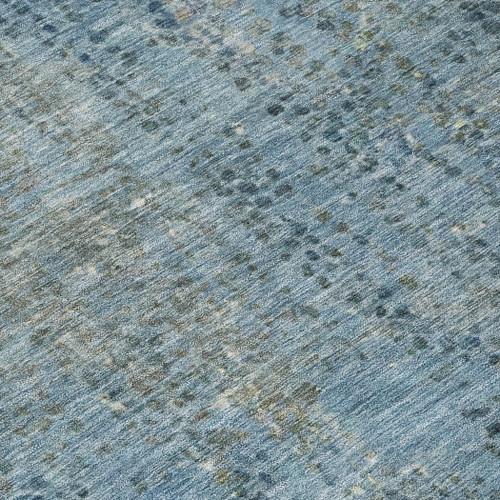 8' X 10' Blue And Ivory Abstract Washable Indoor Outdoor Area Rug - Blue, Ivory