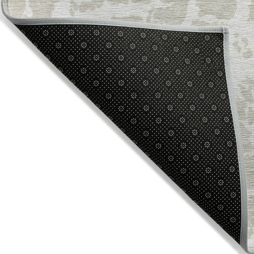 8' X 10' Beige and Ivory Abstract Washable Non Skid Indoor Outdoor Area Rug