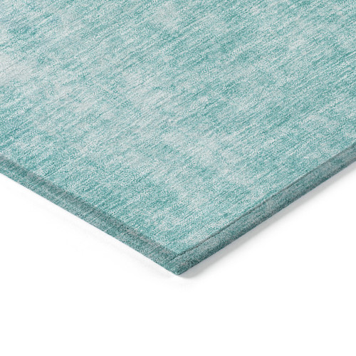 8' X 10' Teal Blue And Ivory Abstract Washable Indoor Outdoor Area Rug