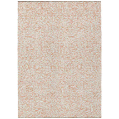 9' X 12' Peach And Beige Geometric Washable Indoor Outdoor Area Rug
