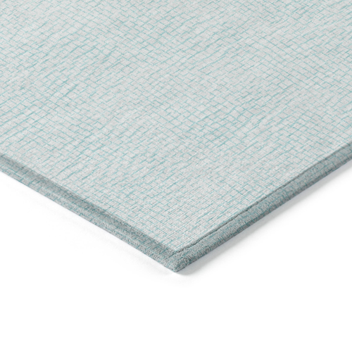 10' X 14' Sky Blue And Ivory Geometric Washable Indoor Outdoor Area Rug