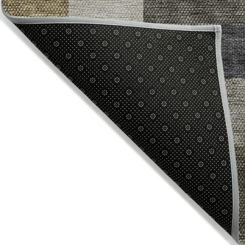 8' X 10' Brown Beige And Ivory Geometric Washable Indoor Outdoor Area Rug