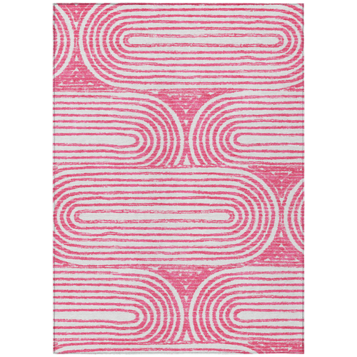 10' X 14' Blush Abstract Washable Non Skid Indoor Outdoor Area Rug