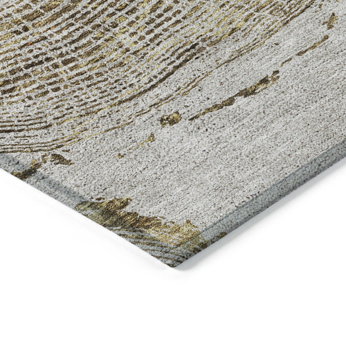 10' X 14' Taupe Gray And Brown Abstract Washable Indoor Outdoor Area Rug