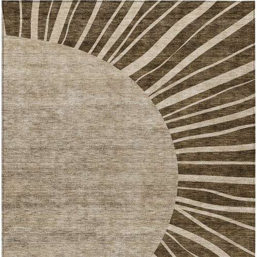 10' X 14' Brown Taupe And Beige Abstract Washable Indoor Outdoor Area Rug