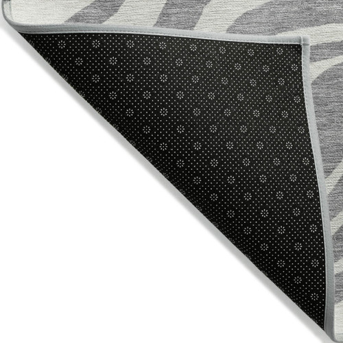 8' X 10' Gray And Ivory Animal Print Washable Indoor Outdoor Area Rug