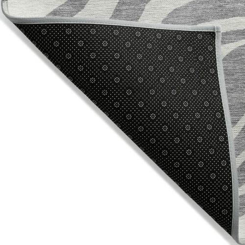8' X 10' Gray And Ivory Animal Print Washable Indoor Outdoor Area Rug - Gray, Ivory