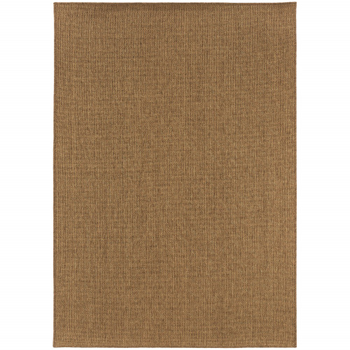 Homeroots Outdoor 9' x 13' with Tan Stain Resistant Indoor Outdoor Area Rug