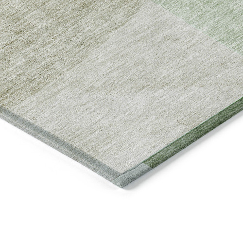 8' X 10' Olive Green And Artichoke Green Geometric Washable Indoor Outdoor Area Rug