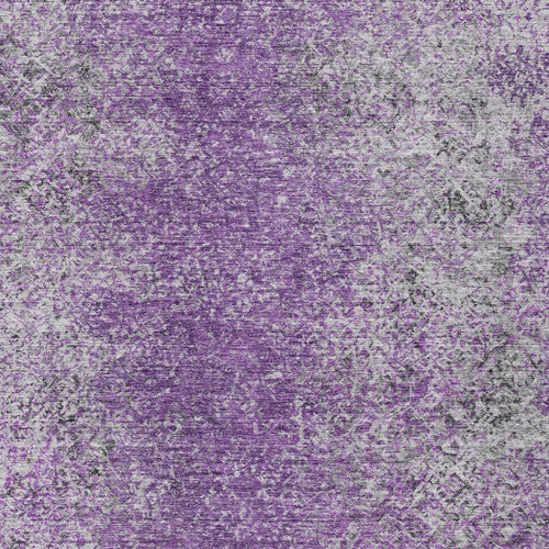 10' X 14' Plum Purple And Silver Oriental Washable Indoor Outdoor Area Rug