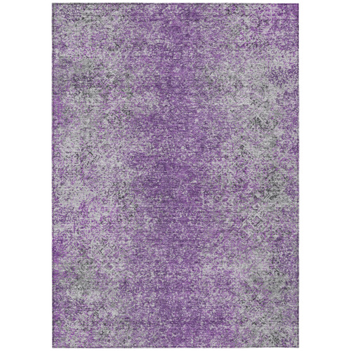 10' X 14' Plum Purple And Silver Oriental Washable Indoor Outdoor Area Rug
