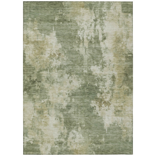 8' X 10' Sage And Beige Abstract Washable Indoor Outdoor Area Rug - Sage, Beige