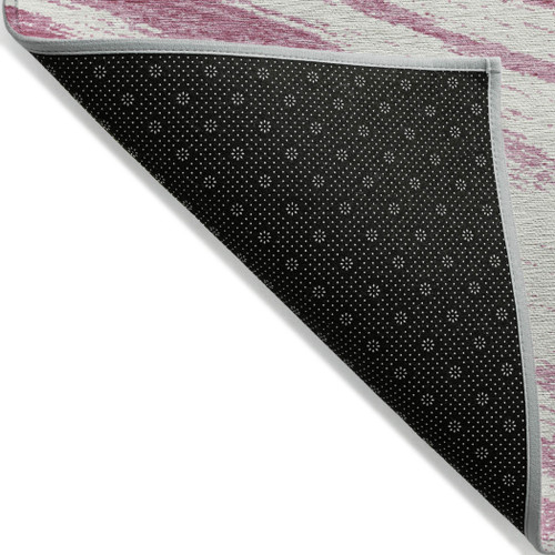 8' X 10' Blush And Ivory Abstract Washable Indoor Outdoor Area Rug