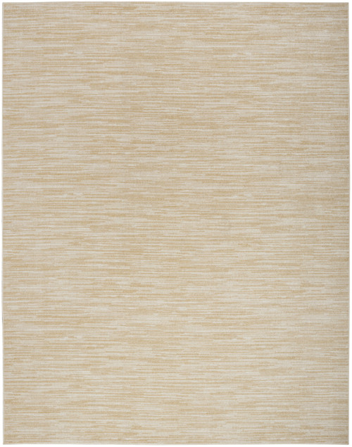 10' X 14' Ivory And Gold Abstract Indoor Outdoor Area Rug